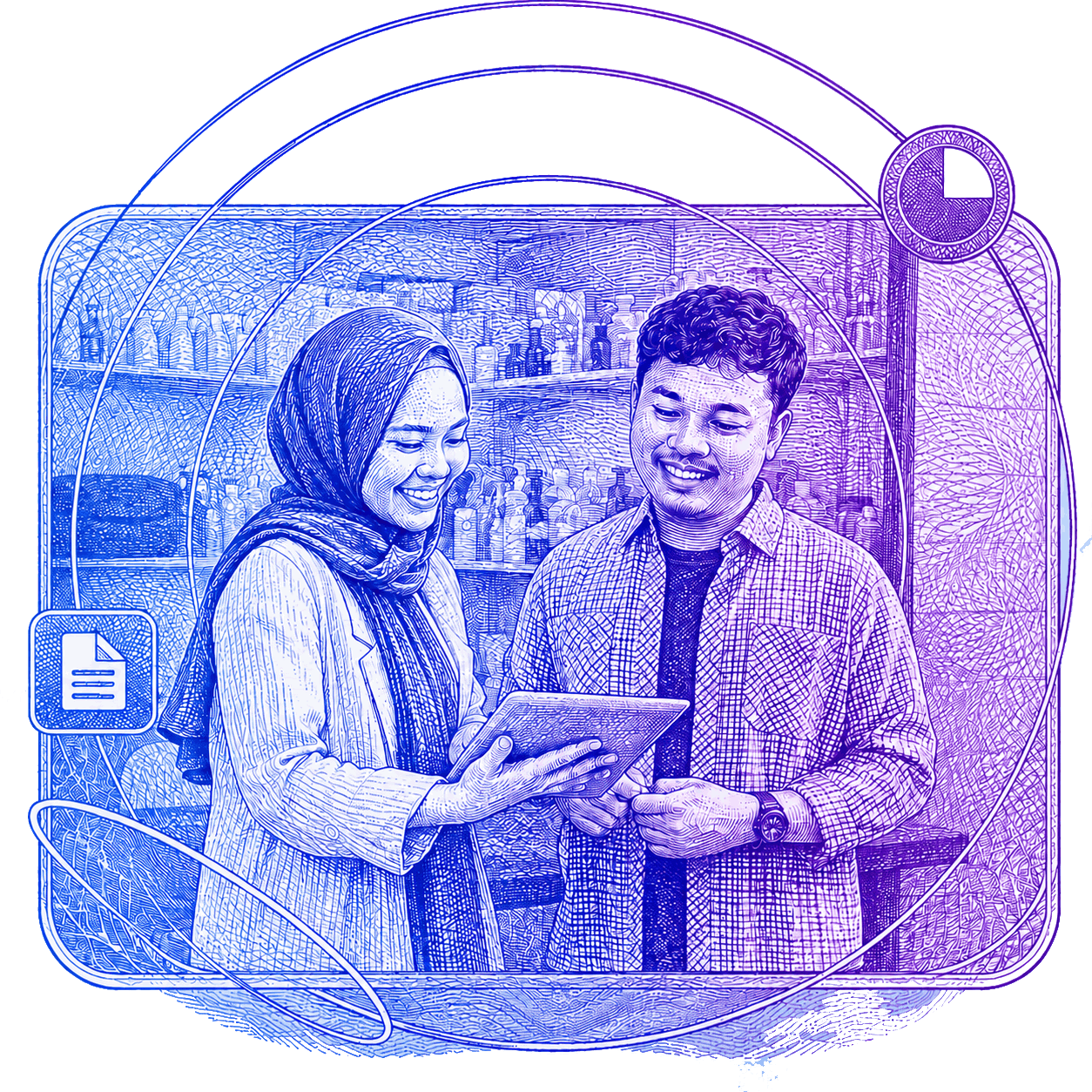 Ilustrasi solusi lengkap untuk satukan keuangan